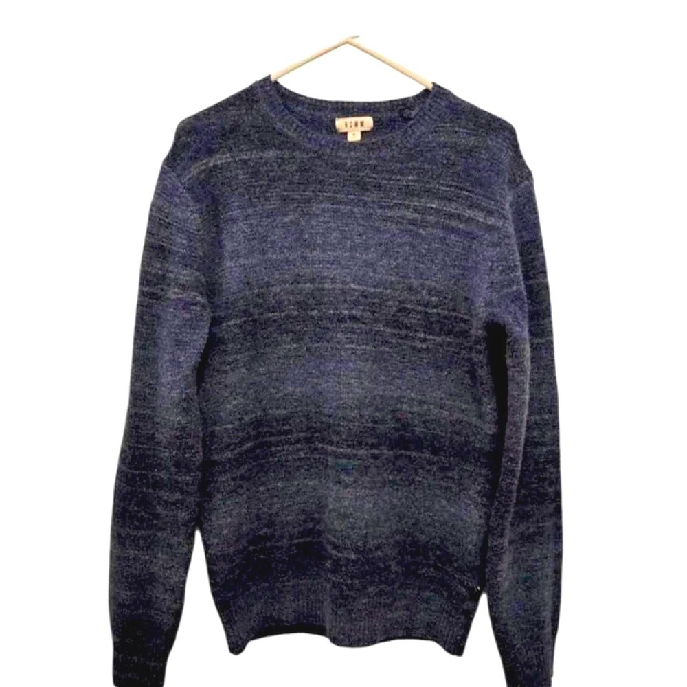 ROWM Fuzzy Soft Knit Striped Sweater M Capsule Wardrobe Classic Grandpacore